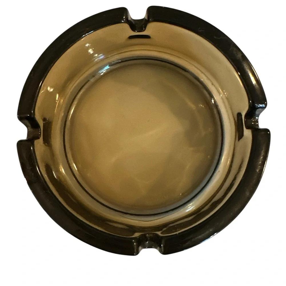 Vintage Ashtray Smoked Glass 4